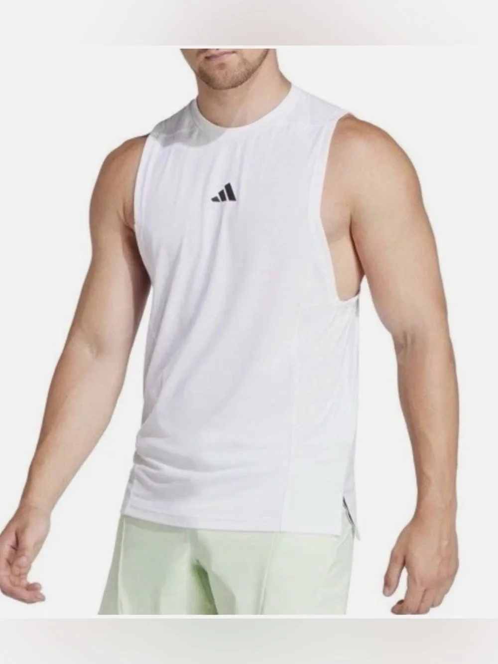 NWT [adidas] Designed For Training Workout Sleeveless Tank Top in White Men’s XL
